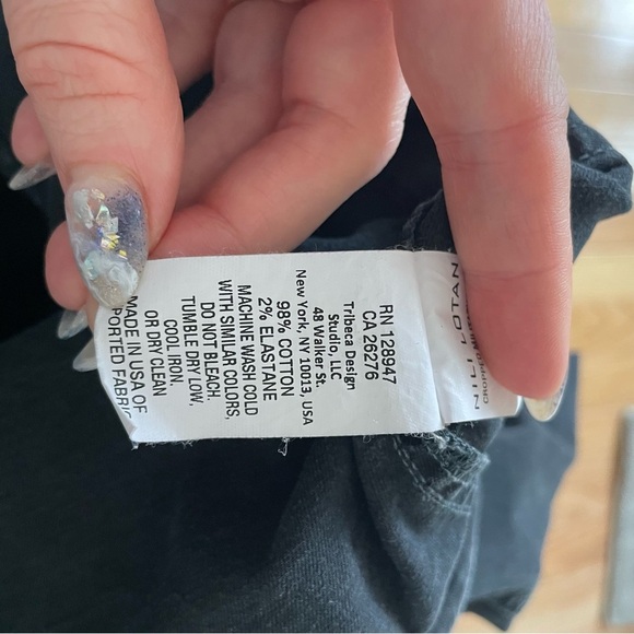 NILI LOTAN Carbon Black Cropped French Military Cotton Twill Zipper Ankle Pant 8 - Picture 6 of 8